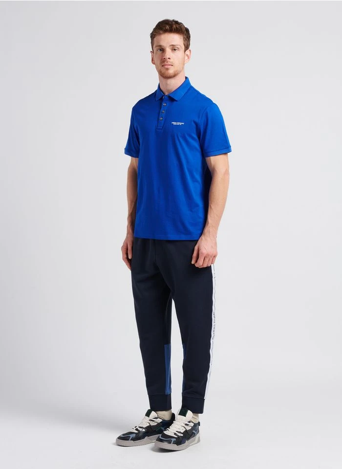 Armani Exchange Jogging A Bandes Logotypées En Coton | Bleu 9 Armani Exchange Jogging A Bandes Logotypées En Coton | Bleu – Bild 7