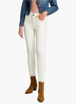 MORGAN PALIX1 - Pantalon Slim En Coton Mélangé | Beige -Sandro Geschaft 4105439