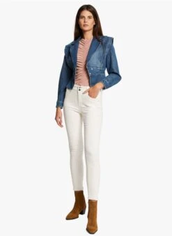 MORGAN PALIX1 - Pantalon Slim En Coton Mélangé | Beige