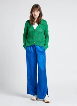 Marc O'Polo Pantalon Large En Cuir Mélangé | Bleu -Sandro Geschaft 4110845