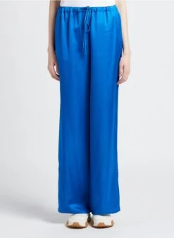 Marc O'Polo Pantalon Large En Cuir Mélangé | Bleu