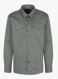 Boss Chemise Coupe Droit En Coton épais | Gris