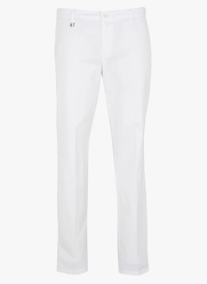Boss Pantalon Slim-fit En Coton | Blanc 3 Boss Pantalon Slim-fit En Coton | Blanc