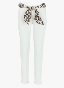 LE TEMPS DES CERISES Pantalon Chino Ceinturé En Coton | Vert -Sandro Geschaft 4122198