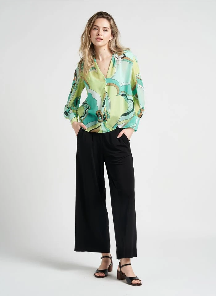 Max Mara Leisure EMILIA - Pantalon Large Taille Haute | Noir 5 Max Mara Leisure EMILIA - Pantalon Large Taille Haute | Noir – Bild 4