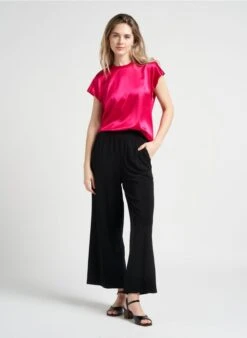 Max Mara Leisure EMILIA - Pantalon Large Taille Haute | Noir 32 Max Mara Leisure EMILIA - Pantalon Large Taille Haute | Noir -Sandro Geschaft 4122935