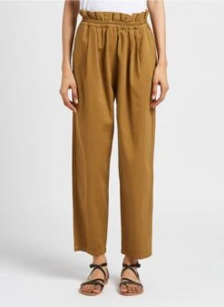 The New Society JOANNA - Pantalon Carotte En Coton | Kaki