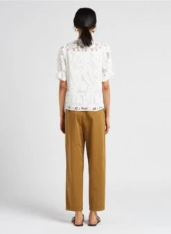 The New Society JOANNA - Pantalon Carotte En Coton | Kaki -Sandro Geschaft 4123559