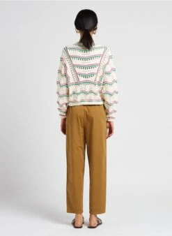 The New Society JOANNA - Pantalon Carotte En Coton | Kaki -Sandro Geschaft 4123563