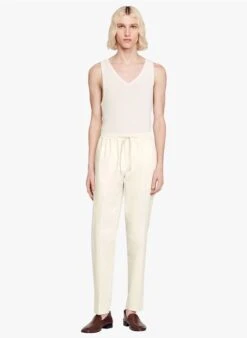 Sandro NEW ALPHA COTTON - Pantalon Chino Avec Cordon En Coton Mélangé | Blanc 10 Sandro NEW ALPHA COTTON - Pantalon Chino Avec Cordon En Coton Mélangé | Blanc -Sandro Geschaft 4125995