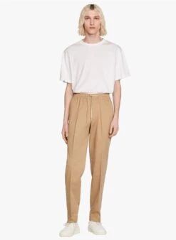 Sandro NEW ALPHA COTTON - Pantalon Chino Avec Cordon En Coton Mélangé | Beige 9 Sandro NEW ALPHA COTTON - Pantalon Chino Avec Cordon En Coton Mélangé | Beige -Sandro Geschaft 4127046