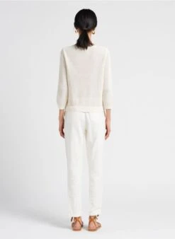 MAISON 123 NOOR P - Pantalon Droit En Coton | Blanc -Sandro Geschaft 4128065