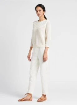 MAISON 123 NOOR P - Pantalon Droit En Coton | Blanc -Sandro Geschaft 4128066