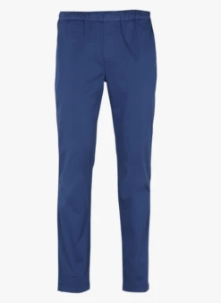 DRAW - Pantalon Droit En Coton Stretch | Bleu