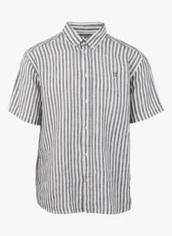 Les Deux Chemise Regular-fit En Lin Rayé | Bleu