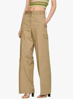 Sandro POPEYE - Pantalon Cargo En Coton Mélangé | Kaki