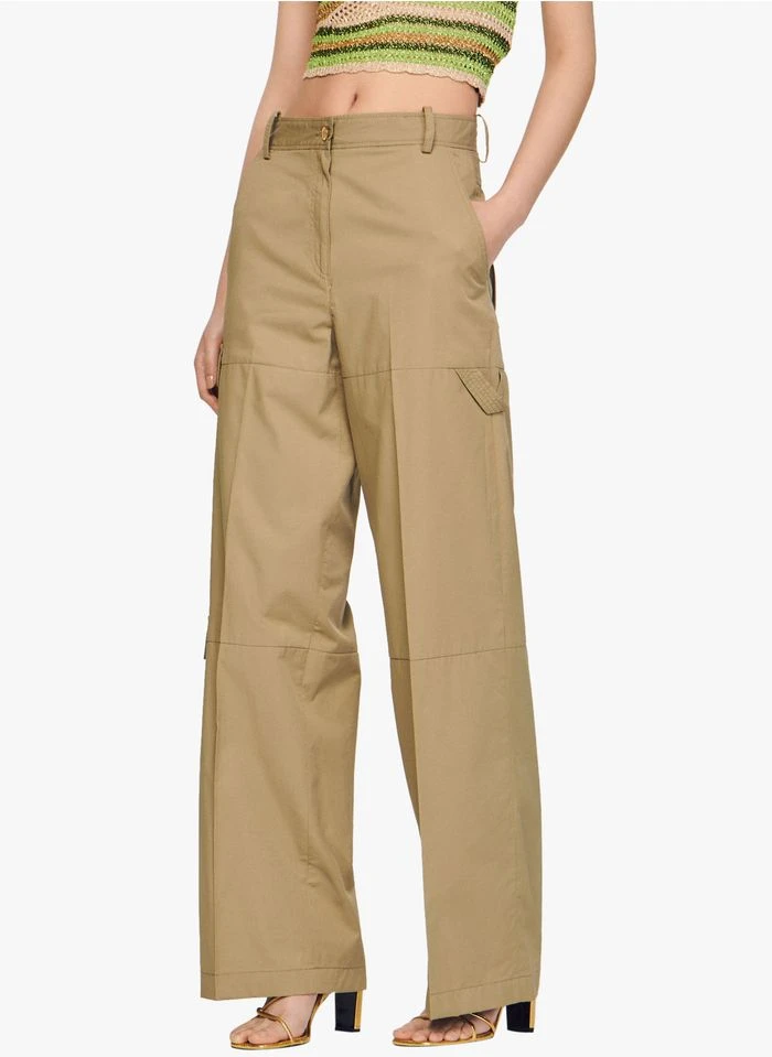 Sandro POPEYE - Pantalon Cargo En Coton Mélangé | Kaki 3 Sandro POPEYE - Pantalon Cargo En Coton Mélangé | Kaki