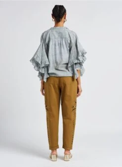 Mes Demoiselles DALMA - Pantalon Large En Coton | Vert -Sandro Geschaft 4157133