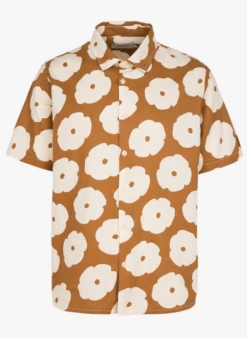 Thinking Mu POPPY TOM - Chemise Ample En Coton Imprimé Fleuri | Marron