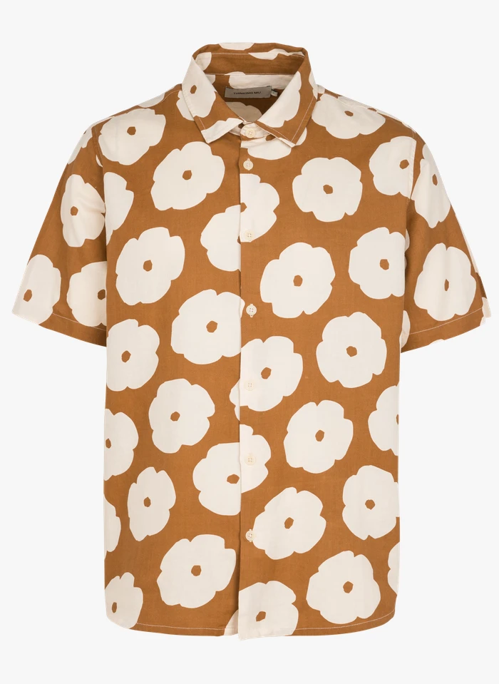 Thinking Mu POPPY TOM - Chemise Ample En Coton Imprimé Fleuri | Marron 3 Thinking Mu POPPY TOM - Chemise Ample En Coton Imprimé Fleuri | Marron