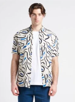 Ikks Chemise Regular-fit à Imprimé | Bleu -Sandro Geschaft 4169840