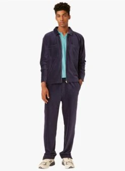 HILARY - Jogging En Coton Velours Mélangé | Bleu -Sandro Geschaft 4175575