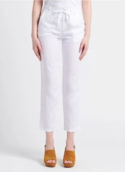 PINDRO - Pantalon Droit En Lin | Blanc