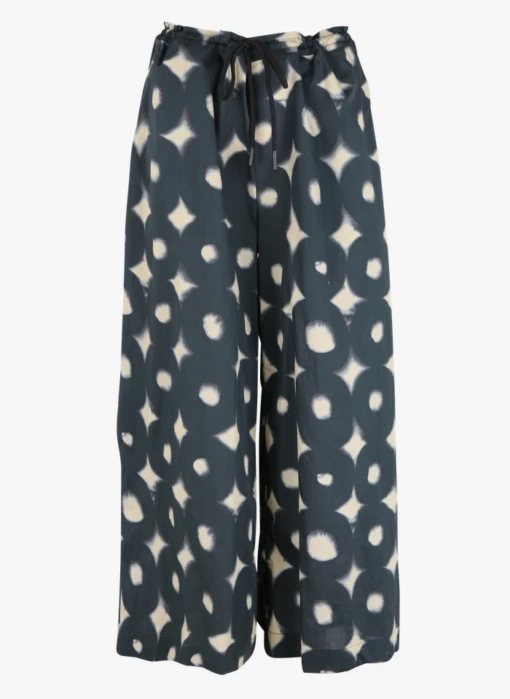 ART - Pantalon Large Imprimé En Coton | Bleu -Sandro Geschaft 4178509