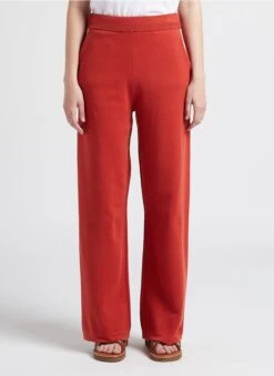 CONSTO - Pantalon Large En Coton Bio | Rouge