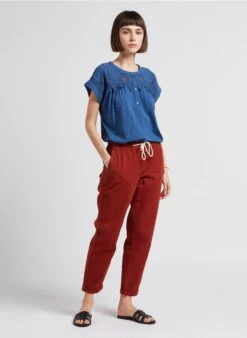 MAISON 123 NOOR - Pantalon Droit En Coton | Marron -Sandro Geschaft 4189870