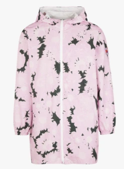 AMELOT BOTANIA - Imperméable Long Imprimé à Capuche | Rose