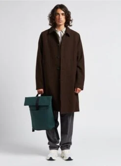 Les Deux Manteau Col Classique Regular-fit En Laine Mélangée | Marron -Sandro Geschaft 4201767