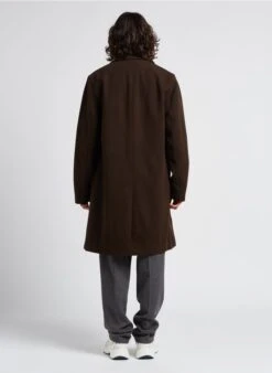 Les Deux Manteau Col Classique Regular-fit En Laine Mélangée | Marron -Sandro Geschaft 4202137