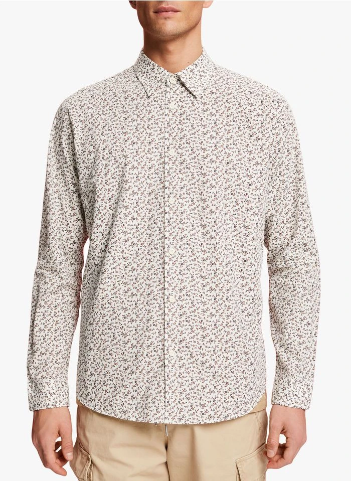ESPRIT Chemise Regular-fit En Coton Imprimé | Blanc 5 ESPRIT Chemise Regular-fit En Coton Imprimé | Blanc – Bild 3