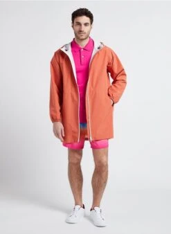 Imperméable Long à Capuche Convertible | Orange -Sandro Geschaft 4216279