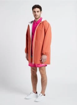Imperméable Long à Capuche Convertible | Orange -Sandro Geschaft 4216282