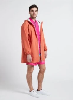 Imperméable Long à Capuche Convertible | Orange -Sandro Geschaft 4216284