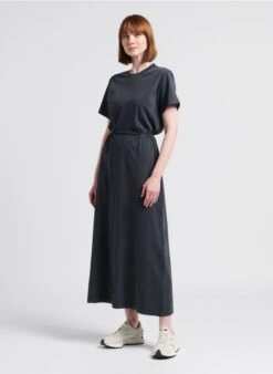 American Vintage FIZVALLEY - Robe Col Rond évasée En Coton | Gris