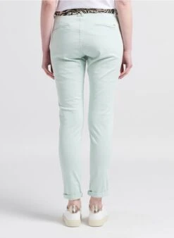 LE TEMPS DES CERISES Pantalon Chino Ceinturé En Coton | Vert -Sandro Geschaft 4217217