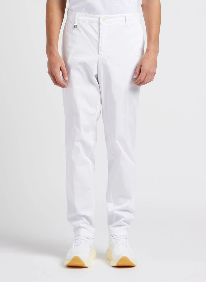Boss Pantalon Slim-fit En Coton | Blanc 4 Boss Pantalon Slim-fit En Coton | Blanc – Bild 2