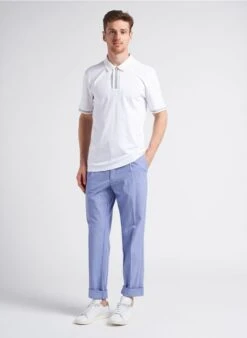 Boss Pantalon Slim En Coton Mélangé | Bleu -Sandro Geschaft 4246159