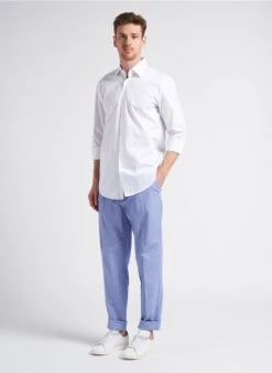Boss Pantalon Slim En Coton Mélangé | Bleu -Sandro Geschaft 4246163