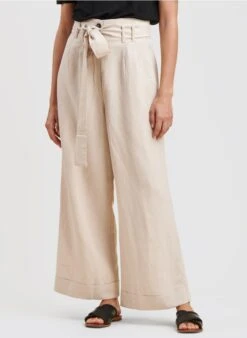 Pantalon Ample Taille Haute | Blanc