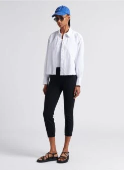 THEORY Legging Cropped Taille Haute | Noir -Sandro Geschaft 4267267