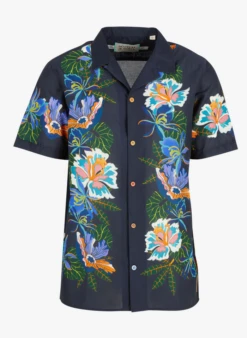Scotch And Soda Chemise Col Cubain Imprimé Tropical En Coton Bio | Multicolore